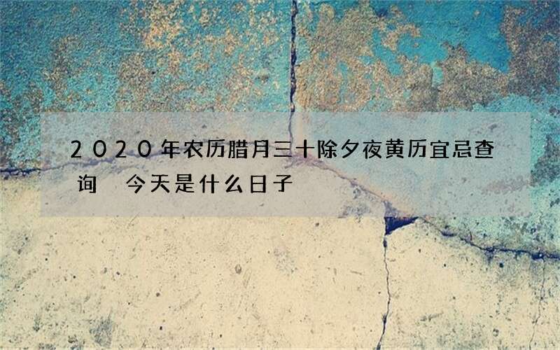 2020年农历腊月三十除夕夜黄历宜忌查询 今天是什么日子